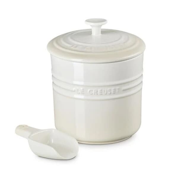 Le Creuset Pet Food Storage Jar With Scoop Meringue