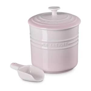 Le Creuset Pet Food Storage Jar With Scoop Shell Pink
