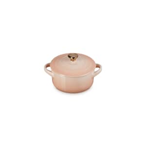 Le Creuset Petite Casserole With Gold Heart Knob Peche