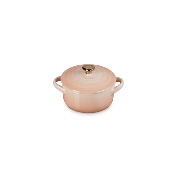 Le Creuset Petite Casserole With Gold Heart Knob Peche