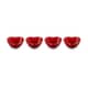 Le Creuset Stoneware Set Of 4 Mini Heart Bowls Cerise