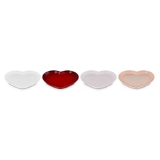 Le Creuset Set Of 4 Heart Plates