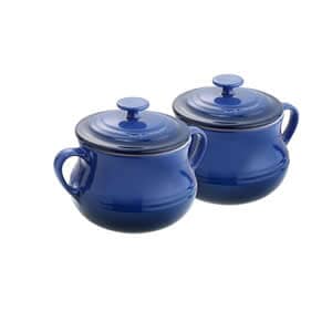 Le Creuset Small Soup Bowls x2 Graded Blue