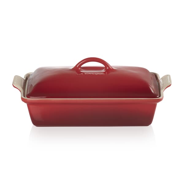 Le Creuset 33cm Rectangular Dish With Lid Cerise