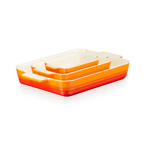 Le Creuset Rectangular Baking Dish Set Of 3 Volcanic