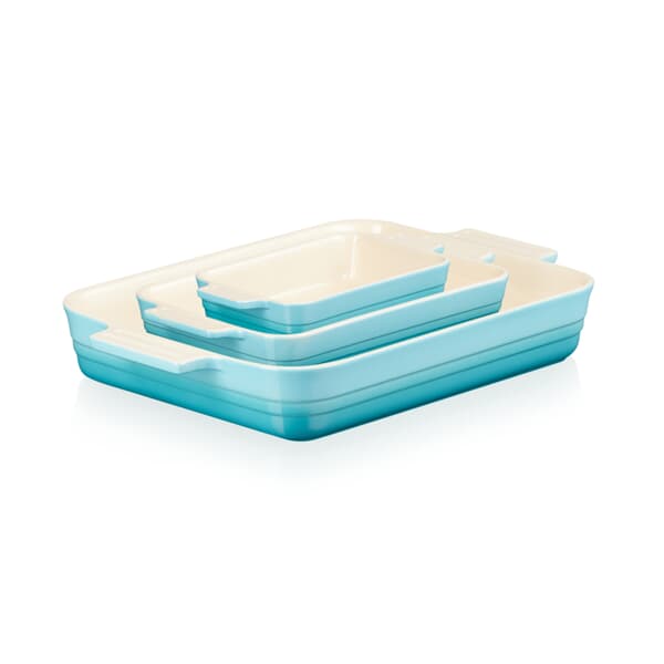 Le Creuset Rectangular Baking Dish Set Of 3 Teal