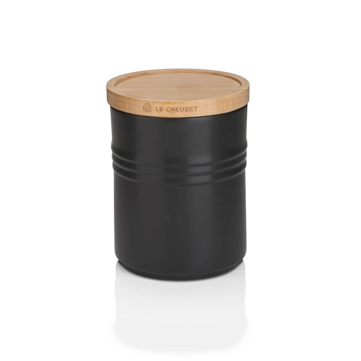 Le Creuset New Medium Storage Jar With Wooden Lid Satin Black