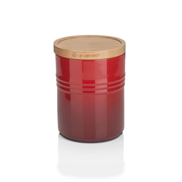 Le Creuset Medium Storage Jar With Wooden Lid Cerise