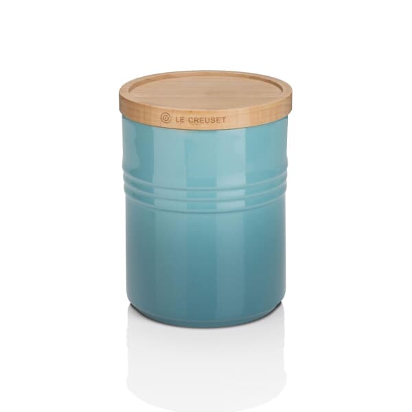Le Creuset Medium Storage Jar With Wooden Lid Teal