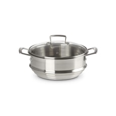 Le Creuset Classic 3-ply Stainless Steel Large Multi Steamer With Glass Lid