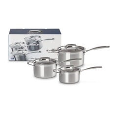 Le Creuset Classic 3-ply Stainless Steel 3 piece Saucepan Set