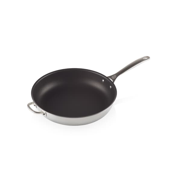 Le Creuset Signature Stainless Steel 32cm Deep Frying Pan With Helper