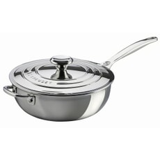 Le Creuset Signature Stainless Steel 24cm Non Stick Chefs Pan With Lid
