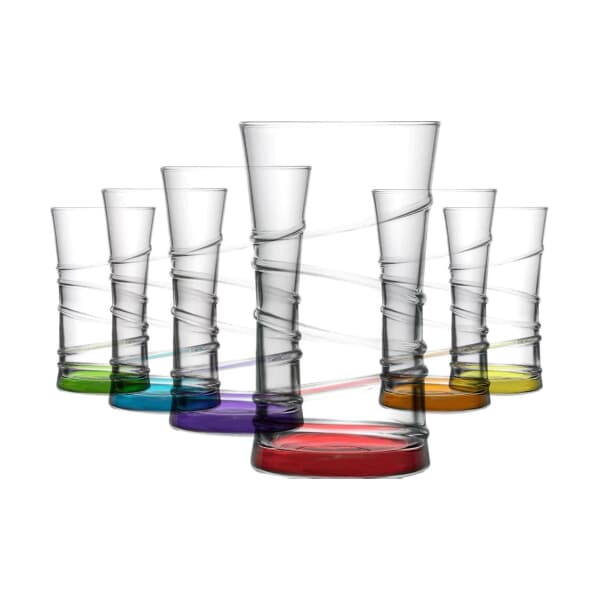 Simply Home Ring Coral Long Drink Glass Set Of 6