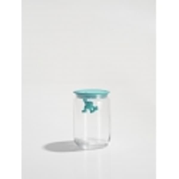 Alessi Gianni Glass Jar Medium Light Blue