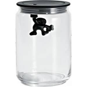 Alessi Gianni Glass Jar Medium Black