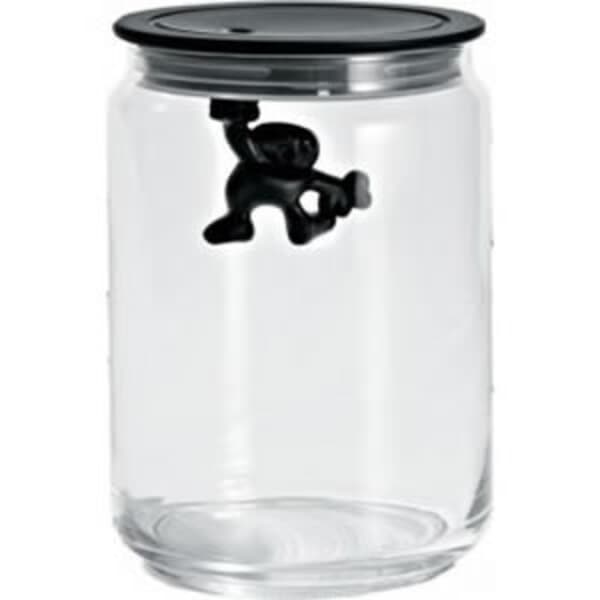 Alessi Gianni Glass Jar Medium Black