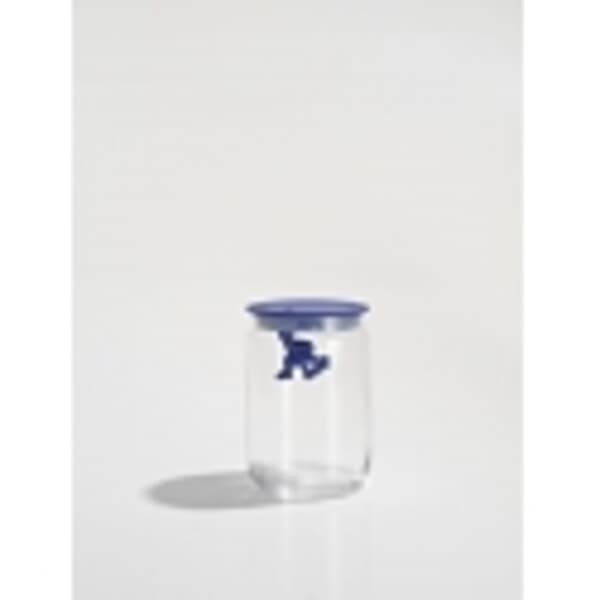 Alessi Gianni Glass Jar Medium Dark Blue
