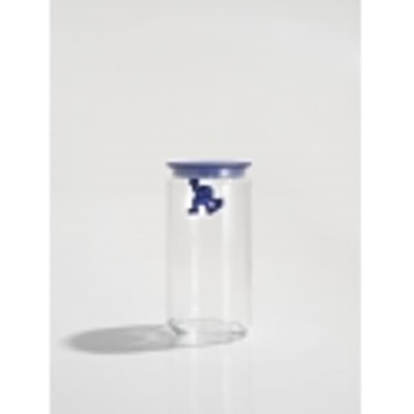 Alessi Gianni Glass Jar Large Dark Blue