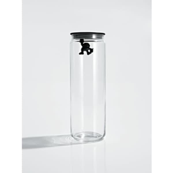 Alessi Gianni Glass Jar Spaghetti Black