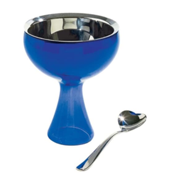 Alessi Big Love Ice Cream Bowl and Spoon Set Blue