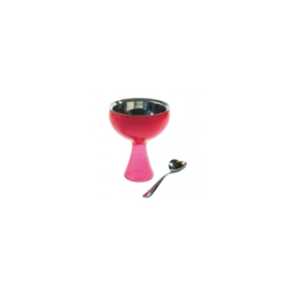 Alessi Big Love Ice Cream Bowl and Spoon Set Fuschia