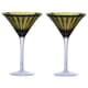 Artland Set of 2 Midnight Peacock Cocktail Glasses