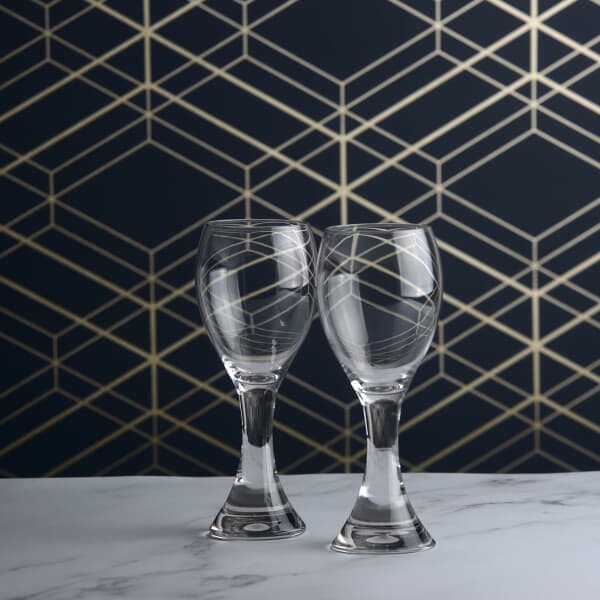Anton Studio Designs Set of 2 Manhattan White Wine Glasses
