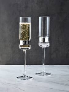 Anton Studio Designs Set of 2 SoHo Champagne Flutes Silver