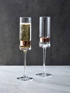 Anton Studio Designs Set of 2 SoHo Champagne Flutes Bronze