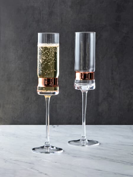 Anton Studio Designs Set of 2 SoHo Champagne Flutes Bronze