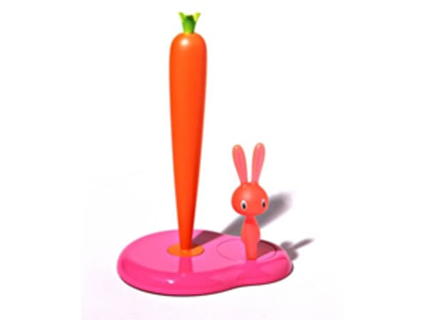 Alessi Bunny And Carrot Kitchen Roll Holder Pink