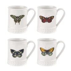 Botanic Garden Harmony 16oz Tankard Butterfly Set Of 4