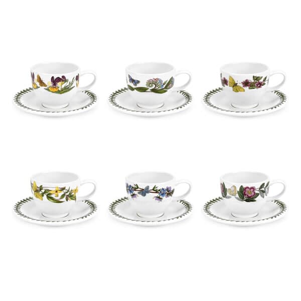 Portmeirion Botanic Garden - Espresso Cup and Scr Set Of 6