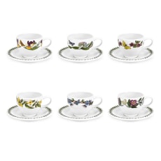 Portmeirion Botanic Garden - Espresso Cup and Scr Set Of 6
