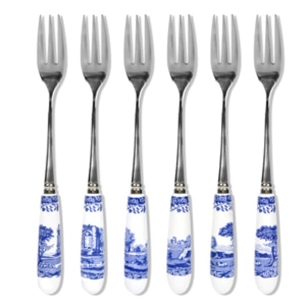 Spode Blue Italian - Pastry Forks Set Of 6