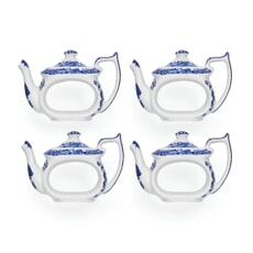 Spode Blue Italian - Teapot Shape Napkin Rings Set Of 4