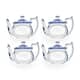 Spode Blue Italian - Teapot Shape Napkin Rings Set Of 4