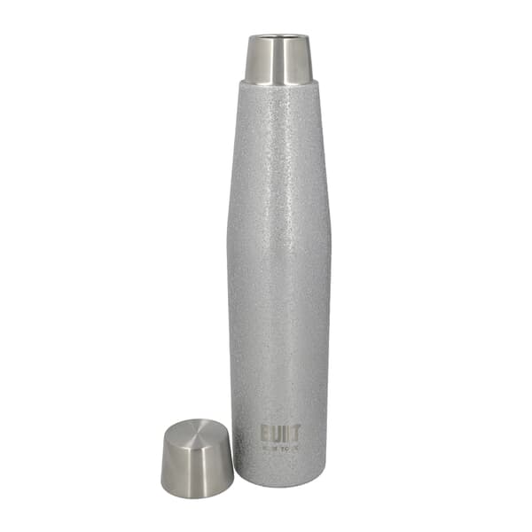 BUILT Apex 540ml Insulated Water Bottle BPA-Free 18/8 Silver Glitter