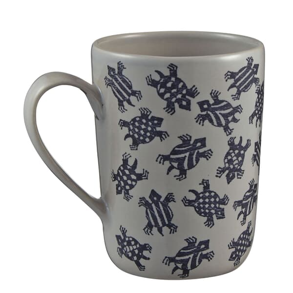 Murmur Kai Decorative Tall Mug Indigo Turtle