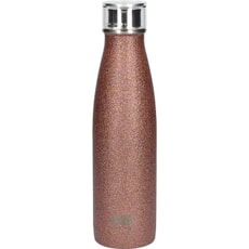 Built 500ml Double Walled Stainless Steel Water Bottle Rose Gold Glitter