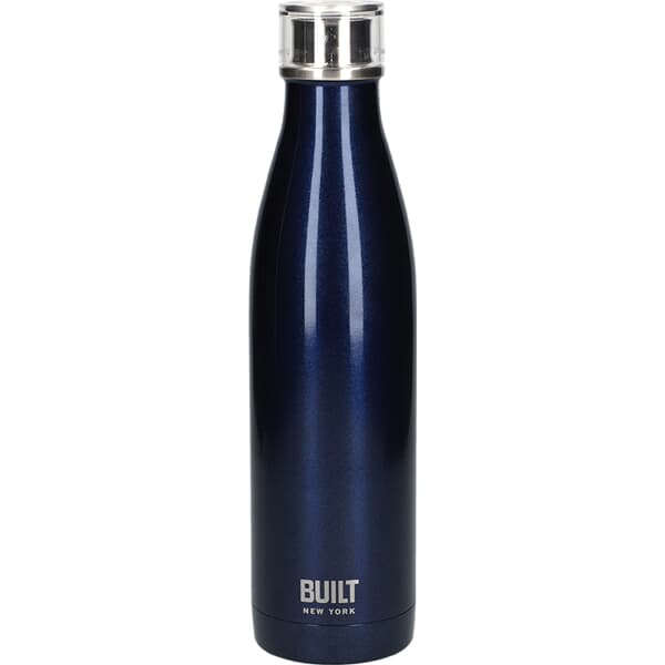 Built 740ml Double Walled Stainless Steel Water Bottle Midnight Blue
