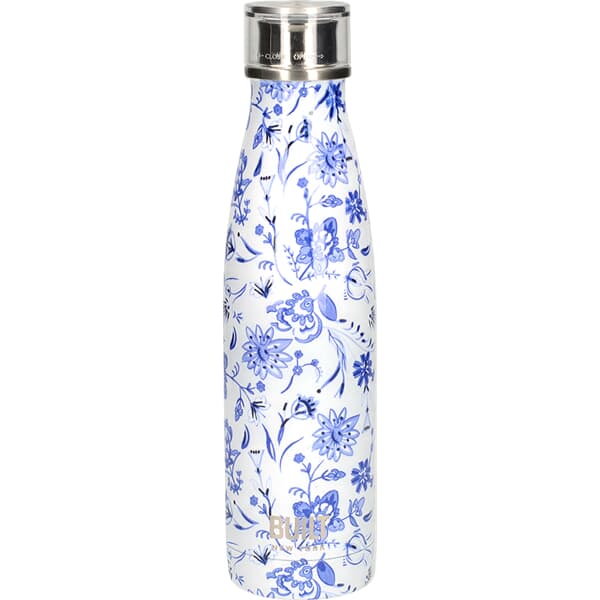 Built 500ml Double Walled Stainless Steel Water Bottle Blue Floral