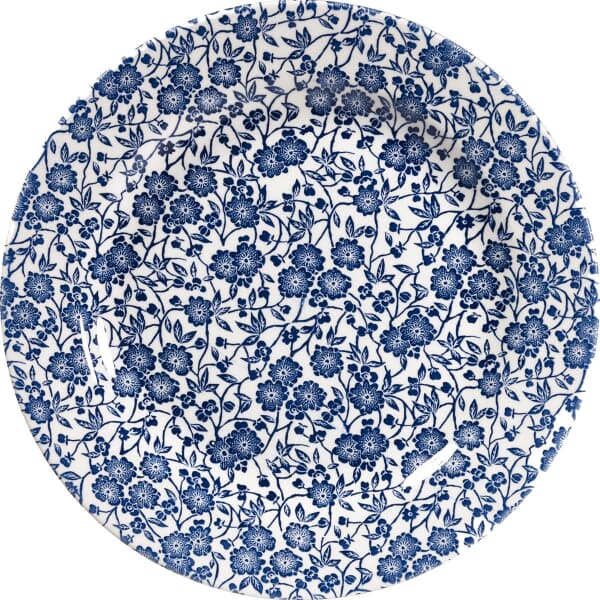 Queens Blue Story Victorian Calico White Dinner Plate Single