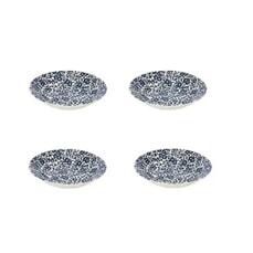 Queens Blue Story Victorian Calico White 20cm Coupe Bowl Set Of 4