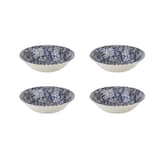 Royal Wessex Victorian Calico Chelsea Scollop Blue 22cm Bowls Set Of 4