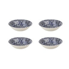 Royal Wessex Victorian Calico Chelsea Scollop Blue 22cm Bowls Set Of 4
