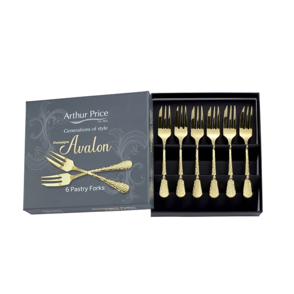 Arthur Price Champagne Avalon Box Of 6 Pastry Forks