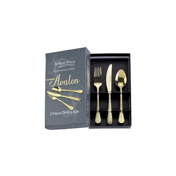 Arthur Price Champagne Avalon 3 Piece Child Set