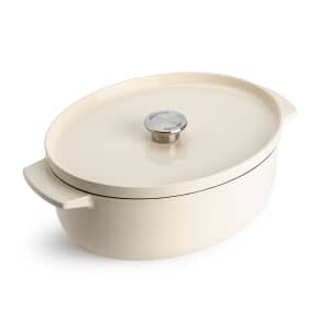 KitchenAid Cast Iron Oval Casserole 30cm/5.6L Almond Cream